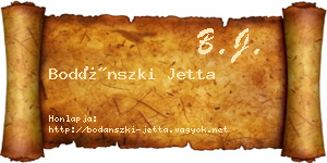 Bodánszki Jetta névjegykártya